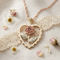 Open Heart Rose Pendant Necklace, 10k Yellow Gold, 12k Green Gold, 12k Rose Gold Black Hills Gold