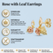 Rose with Leaf Earrings, 10k Yellow Gold, 12k Green and Rose Gold Black Hills Gold Motif