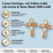 Cross Post Earrings, 10k Yellow Gold, 12k Green and Rose Gold Black Hills Gold Motif