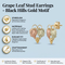 Grape Leaf Stud Earrings, 10k Yellow Gold, 12k Green and Rose Gold Black Hills Gold Motif