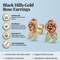 Ave 369 3D Rose Flower Earrings, 10k Yellow Gold, 12k Green and Rose Gold Black Hills Gold Motif