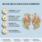 Scrolling Diamond-Cut Trim with Inlaid Leaf Earrings, 10k Yellow Gold, 12k Green and Rose Gold Black Hills Gold Motif