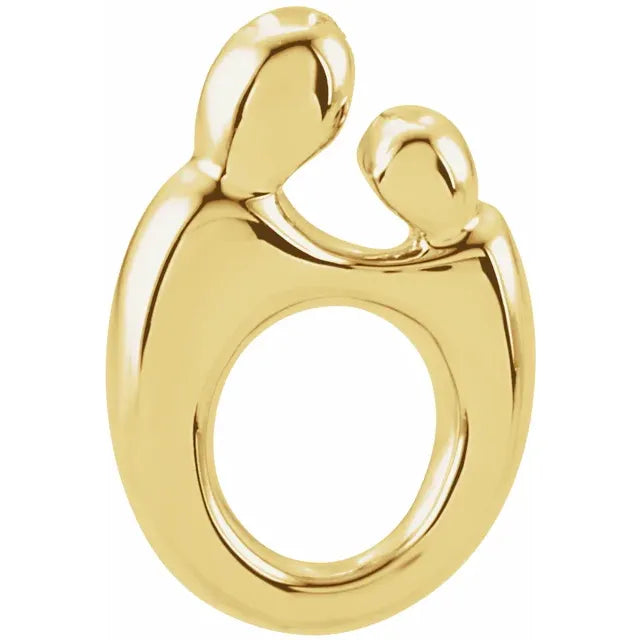 14k Yellow Gold Small Mother and Child Pendant