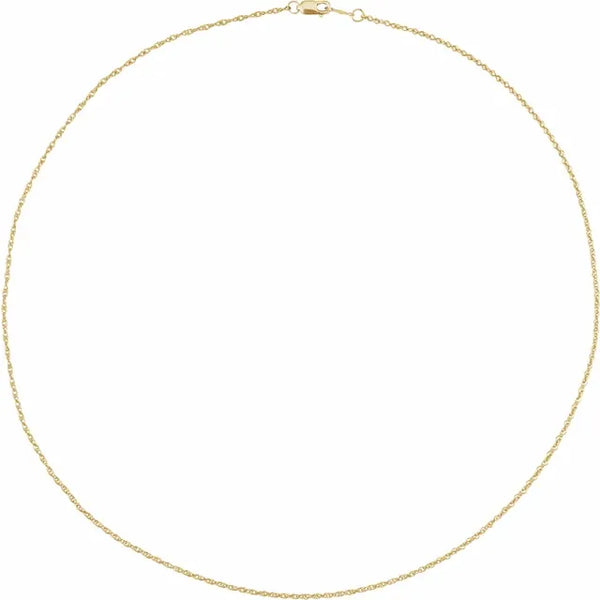 1.25mm 14k Yellow Gold Rope Chain