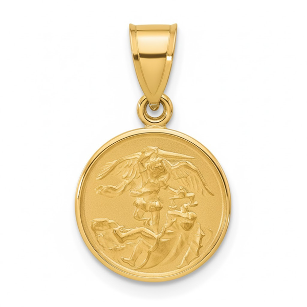 18k Yellow Gold St. Michael Medal (13 MM)