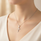 14k White Curvy Cross Gold Pendant Necklace