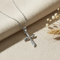 14k White Curvy Cross Gold Pendant Necklace