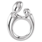 14k White Gold Mother and Child Hollow Back Pendant