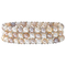Natural Multi-Colored Freshwater Cultured Pearl 3-Strand Bracelet, 6"-8" (5.5-6.0MM)
