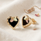 Diamond-Cut Heart Onyx Earrings, 10k Yellow Gold, 12k Green and Rose Gold Black Hills Gold Motif