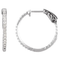 CZ Inside-Outside Hoop Earrings, Sterling Silver (41.5MM)