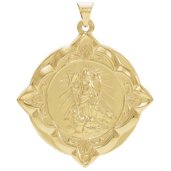 14k Yellow Gold Round St. Raphael Medal (31x31MM)