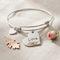 Love' Charm with Heart Wire Bracelet, Sterling Silver, 12k Green and Rose Gold Black Hills Gold Motif, 8"
