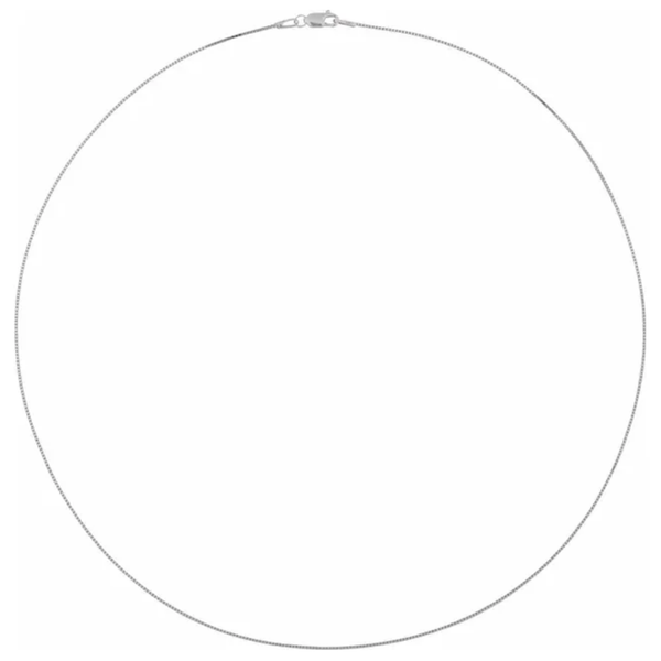 .75mm 14k White Gold Box Chain Bracelet