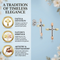 Ave 369 Antiquing with Beveled Edge Cross Earrings, Sterling Silver, 12k Green and Rose Gold Black Hills Gold Motif