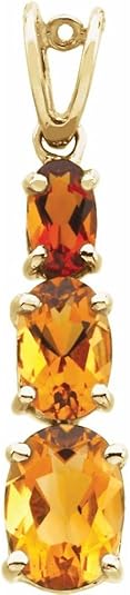 14k Yellow Gold Citrine and Madeira Citrine Pendant