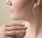 CZ Inside-Outside Hoop Earrings, Sterling Silver (41.5MM)