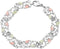 Petite Leaves with Filigree Design Bracelet, Sterling Silver, 12k Green and Rose Gold Black Hills Gold Motif, 7.25"