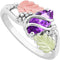 Marquise Created Amethyst February Birthstone Ring, Sterling Silver, 12k Green and Rose Gold Black Hills Gold Motif