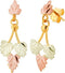 Victorian-Style Drop Earrings, 10k Yellow Gold, 12k Green and Rose Gold Black Hills Gold Motif