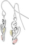 Sculpting Dangle Earrings, Sterling Silver, 12k Green and Rose Gold Black Hills Gold Motif