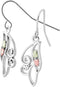 Swirl with Petite Leaves Earrings, Sterling Silver, 12k Green and Rose Gold Black Hills Gold Motif