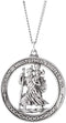 St. Christopher Medal Sterling Silver Necklace (29.00MM), 24"