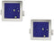 Sterling Silver Lapis Square Cuff Links
