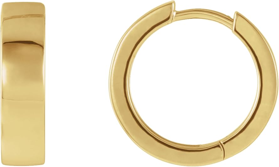 14k Yellow Gold Hinged Hoop Earrings