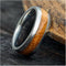 Whiskey Barrel Oak Wood 8mm Titanium Comfort-Fit Wedding Band