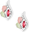 Ave 369 Created Ruby Marquise July Birthstone Earrings, Sterling Silver, 12k Green and Rose Gold Black Hills Gold Motif