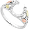 Horseshoe Ring, Sterling Silver, 12k Green and Rose Gold Black Hills Gold Motif