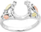 Horseshoe Ring, Sterling Silver, 12k Green and Rose Gold Black Hills Gold Motif