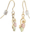 Diamond-Cut Spiral Earrings, 10k Yellow Gold, 12k Green and Rose Gold Black Hills Gold Motif
