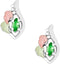 Ave 369 Created Soude Emerald Marquise May Birthstone Earrings, Sterling Silver, 12k Green and Rose Gold Black Hills Gold Motif