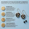 Diamond-Cut Black Heart Earrings, Sterling Silver, 12k Green Gold, 12k Rose Gold Black Hills Gold