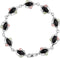 Marquise Onyx Link Bracelet, Sterling Silver, 12k Green and Rose Gold Black Hills Gold Motif, 7"