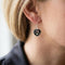 Diamond-Cut Black Heart Earrings, Sterling Silver, 12k Green Gold, 12k Rose Gold Black Hills Gold