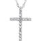 Petite Diamond Roman Cross Rhodium-Plated 14k White Gold Necklace, 18" (.33 Cttw, GH Color, I1 Clarity)