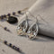 Granulated Oval Flower Drop Earrings, Sterling Silver, 12k Rose Gold, 12k Green Gold Black Hills Gold Motif