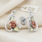 Diamond-Cut Rose Flower Earrings, Sterling Silver, 10k Gold, 12k Green and Rose Gold Black Hills Gold Motif