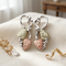 Diamond-Cut Heart Earrings, Sterling Silver, 12k Green and Rose Gold Black Hills Gold Motif