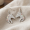 Horse head Fish Hook Earrings, Sterling Silver, 12k Green and Rose Gold Black Hills Gold Motif