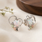 Ave 369 Created Opal Heart Earrings, Sterling Silver, 12k Green and Rose Gold Black Hills Gold Motif