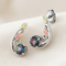 Round Mystic Fire Earrings, Sterling Silver, 12k Green and Rose Gold Black Hills Gold Motif