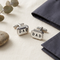 Stainless Steel Black Enamel Dad Octagon Cuff Links, 12X18MM