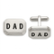 Stainless Steel Black Enamel Dad Octagon Cuff Links, 12X18MM