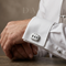 Stainless Steel Black Enamel Dad Octagon Cuff Links, 12X18MM