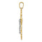14K Two-Tone Medium Lacy-Edge Inri Crucifix Pendant (35mmx 18mm)