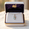 Ave 369 Created Aquamarine Pear March Birthstone Pendant Necklace, Sterling Silver, 12k Green and Rose Gold Black Hills Gold Motif